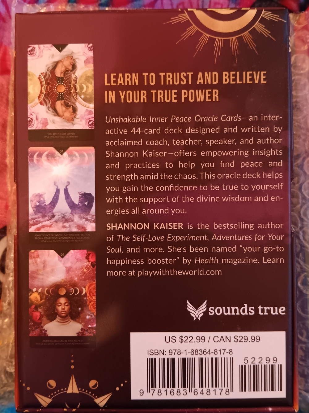 Unshakable Inner Peace Oracle Cards - Purple & Gold Box - Picture 3 of 5